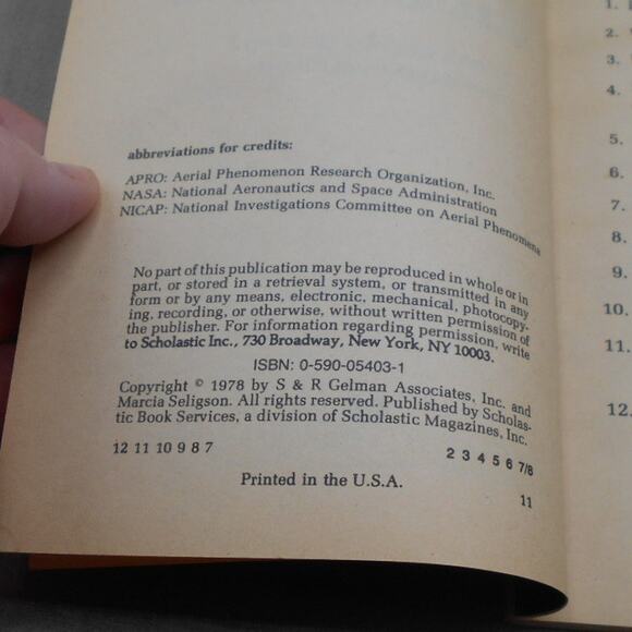 UFO Encounters Rita Golden Gelman & Marcia Seligson 1978 Scholastic Books - Picture 4 of 7